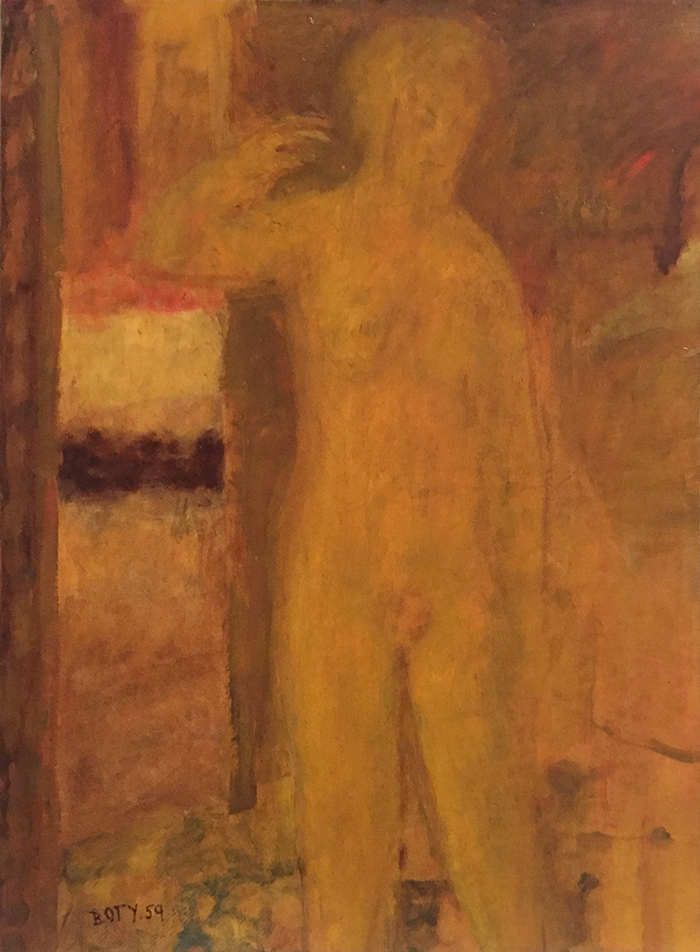 Untitled by Pauline Boty, 1959, oil on card laid on canvas. 69 x 51 cm